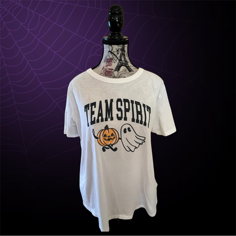 Old Navy White 'Team Spirit' Short Sleeve Tee